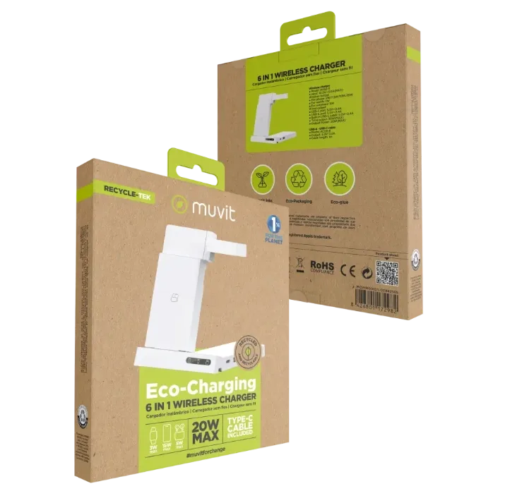 Base de Carga Inalámbrica 6 en 1 Plegable Muvit